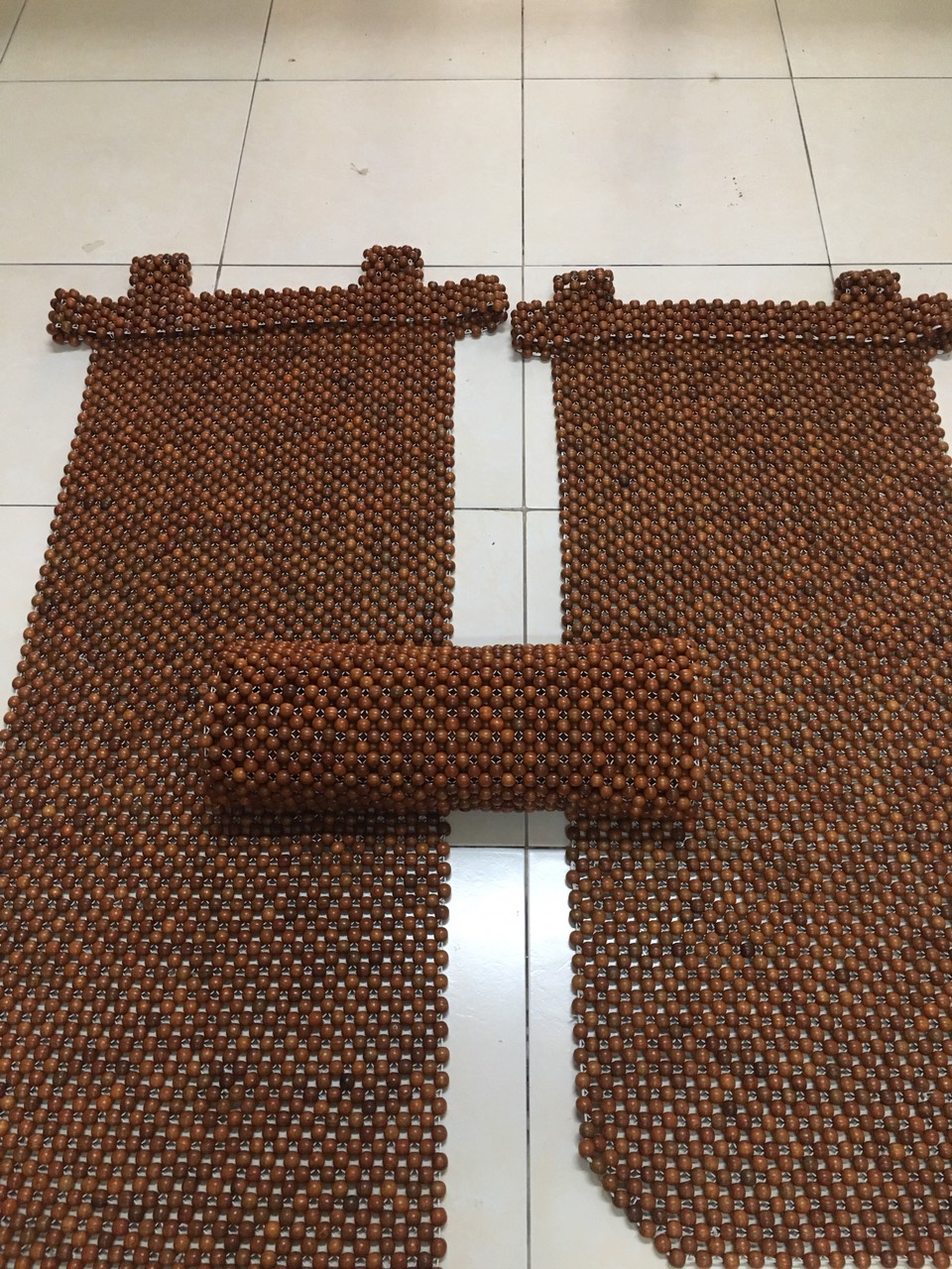Combo 3 Đệm Khoác Ghế Ô Tô Hạt Gỗ Hương Mộc