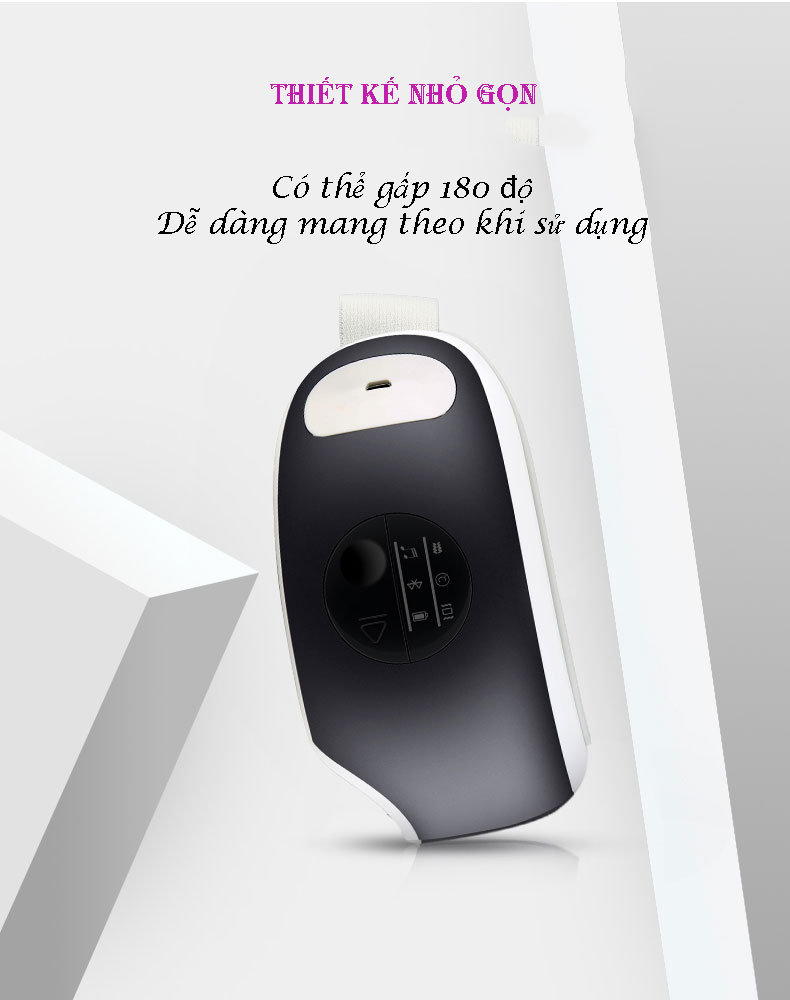 Máy Massage Mắt Bằng Ấp Suất Khí Có Tích Hợp Kết Nối Bluetooth Nghe Nhạc Thư Giãn Cao Cấp - Hàng Chính Hãng