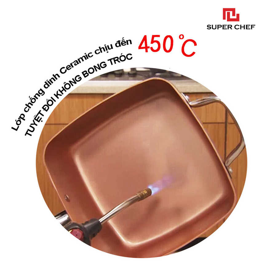 Nồi Bếp Từ Super Chef Tráng Men Gốm Ceramic Chống Dính Cao Cấp, An Toàn Cho Sức Khỏe, Không Bong Tróc, Hạn Chế Trầy Xước, Dày Dặn Chín Đều Thơm Ngon