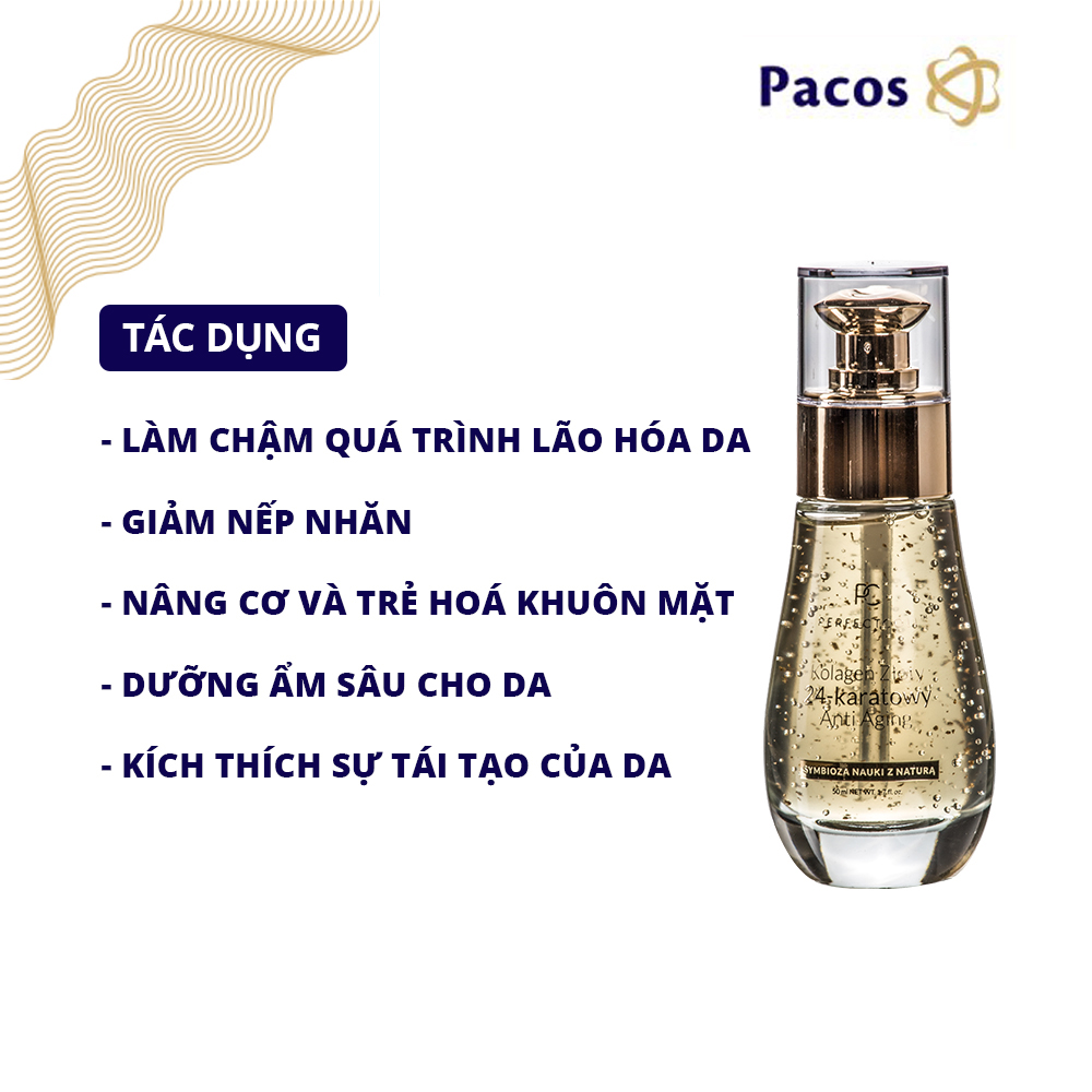 TINH CHẤT TRẺ HÓA VÀ CHỐNG LÃO HÓA DA - PC COLLAGEN GOLD 24K ANTI AGING