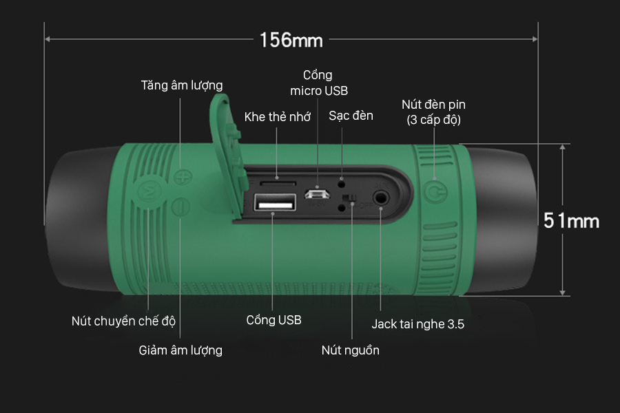 Loa Bluetooth Kiêm Pin Sạc Dự Phòng Zealot S1 – Hàng Nhập Khẩu