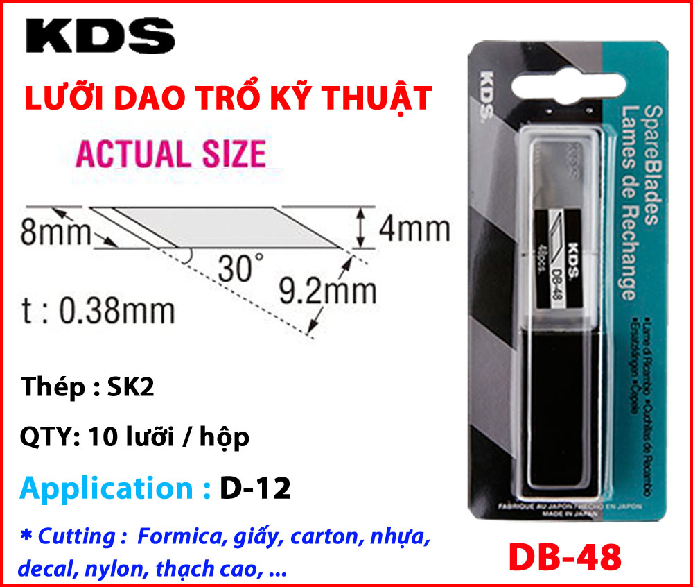 LƯỠI DAO TRỔ KDS DB-48