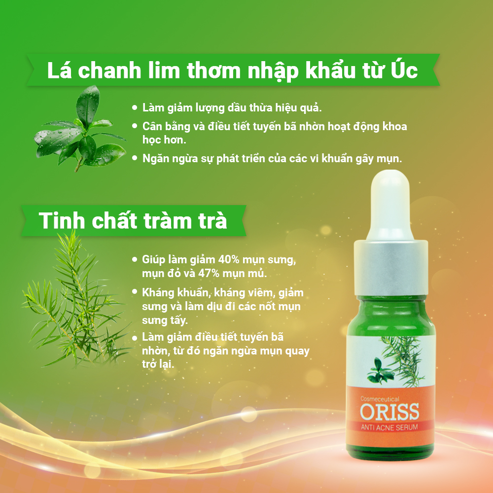 Combo Hỗ Trợ Trị Mụn Oriss - Sữa Rửa Mặt Ngừa Mụn Oriss 100g + Serum ngăn ngừa mụn Oriss 10g