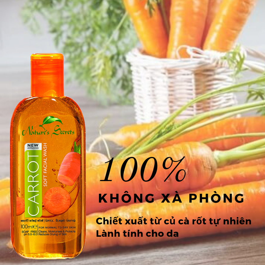 Sữa rửa mặt dưỡng ẩm trắng da Carrot Facial Wash 100ml