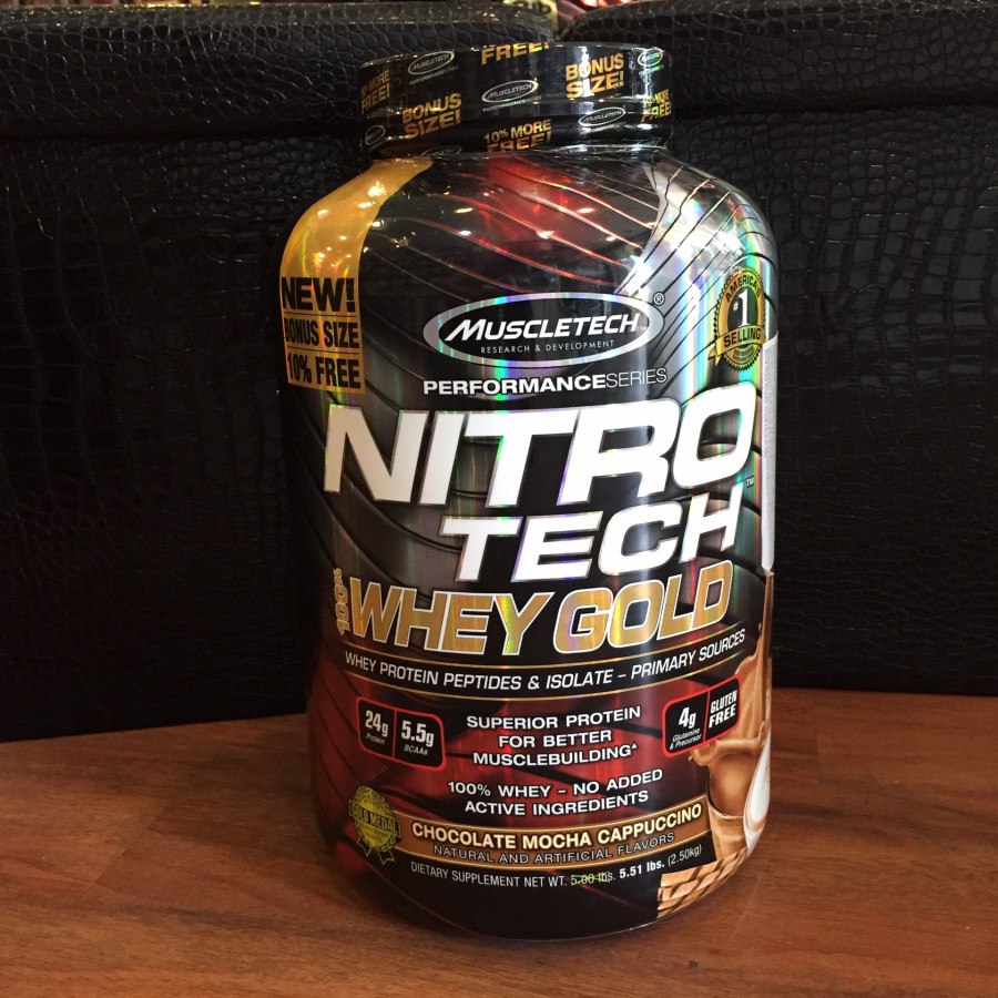 Sữa tăng cơ Nitrotech Whey Gold Muscletech 5.5lbs 76 lần dùng, Tăng cơ và phục hồi cơ nhanh chóng