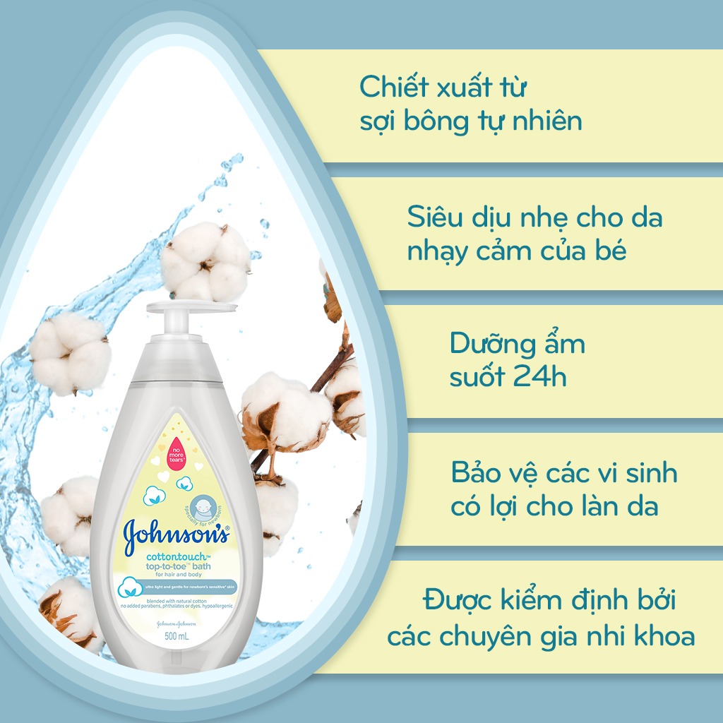 Sữa tắm gội toàn thân Johnson's Baby mềm mịn (500ml)