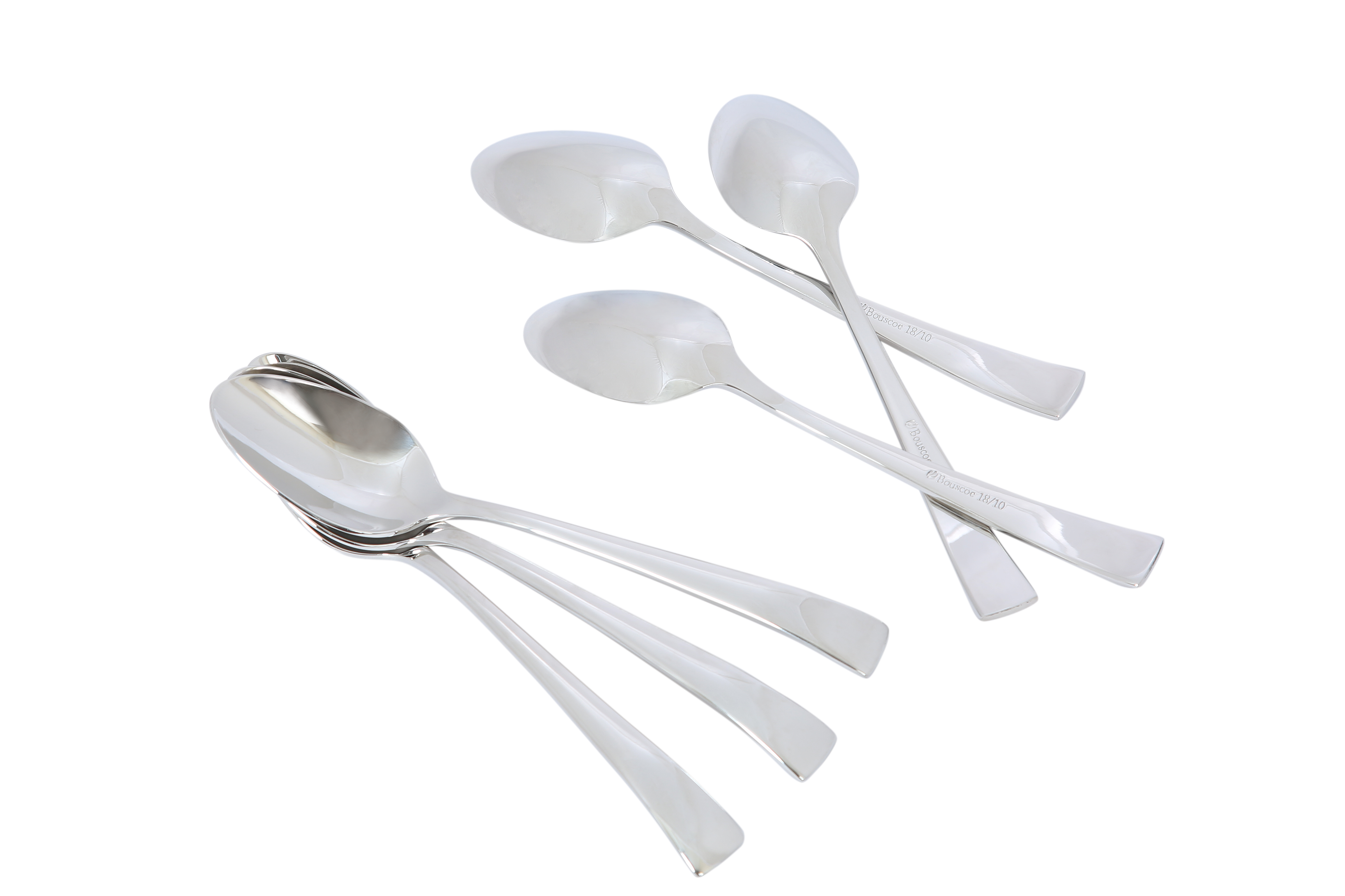 Bộ 6 Thìa Muỗng Ăn Cơm To Cán Dài Cao Cấp  Inox 304 18/10  Bouscoe Set 6 Table Spoons