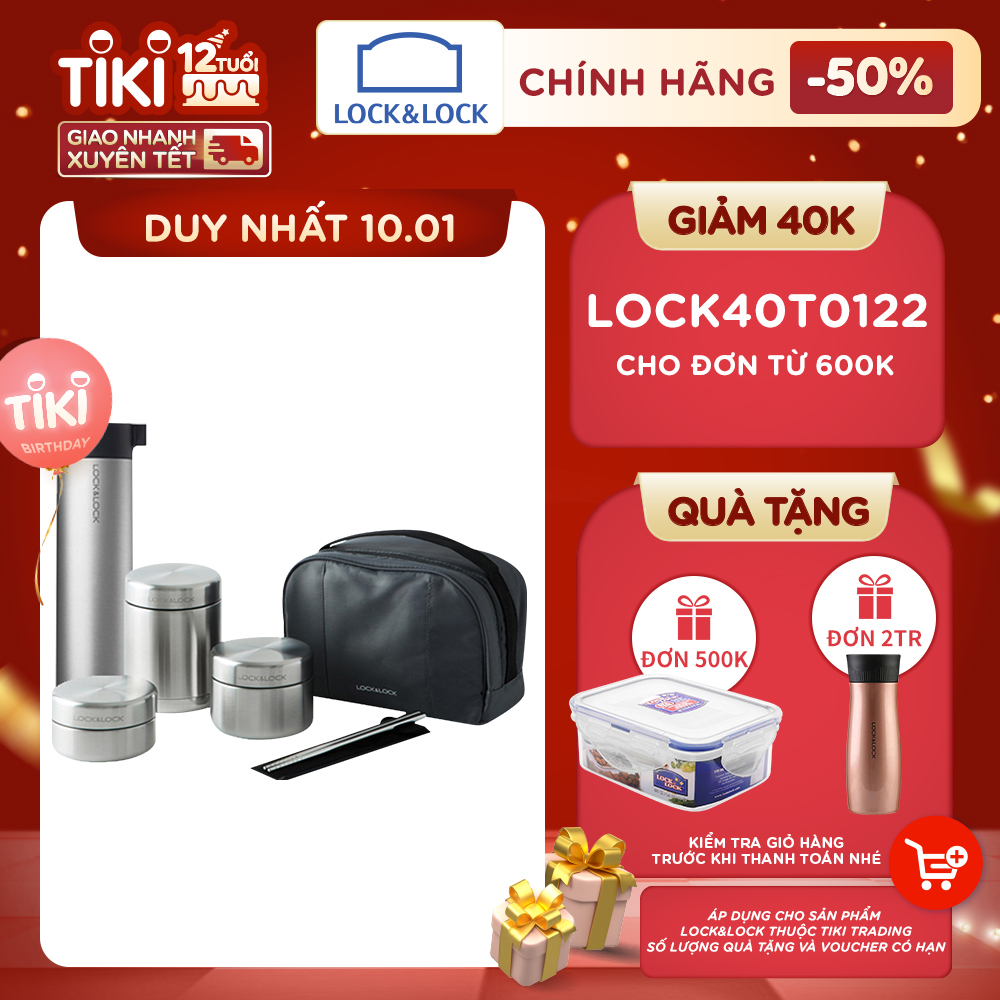 Bộ Hộp Cơm Giữ Nhiệt Và Bình Giữ Nhiệt Lock&Lock LHC8016S01