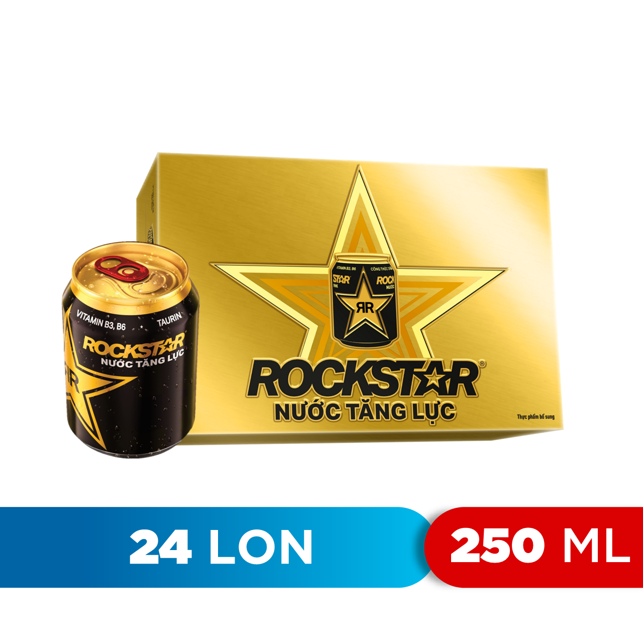 Thùng 24 Lon Nước Tăng Lực Rockstar (250ml/ lon)