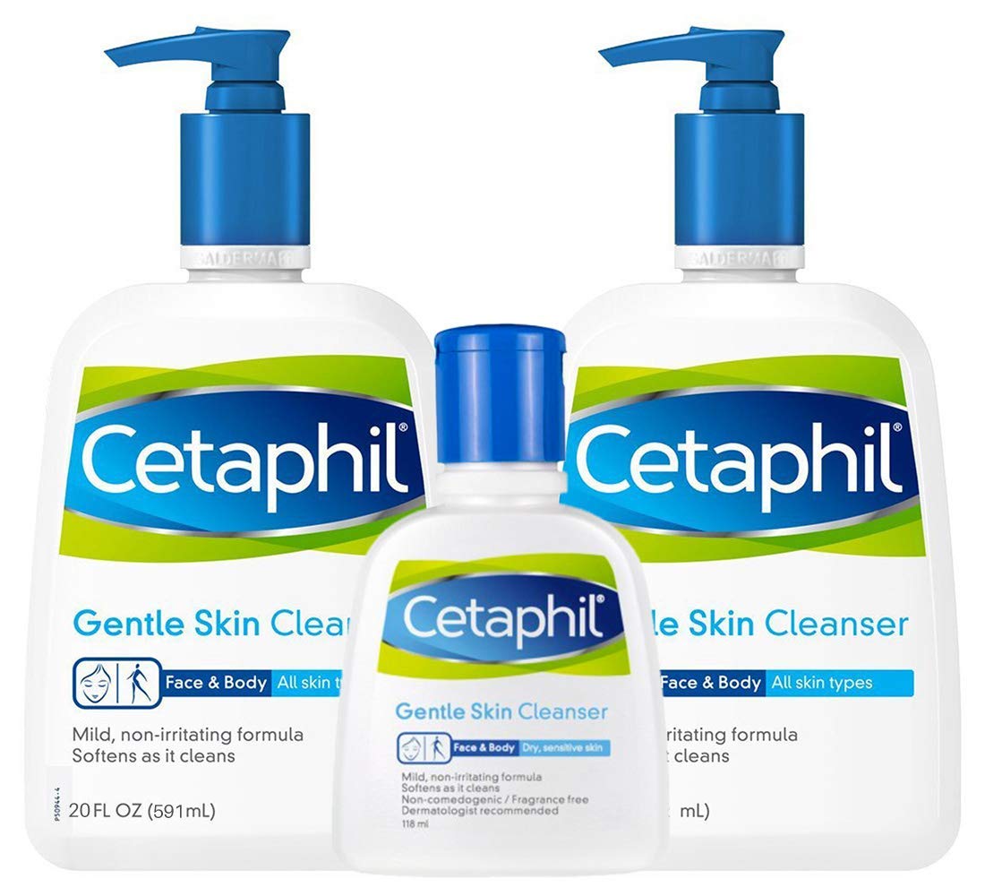 Bộ sữa rửa mặt Cetaphil Gentle Skin Cleanser (2 chai 591ml và 1 chai 118ml) - Nhập khẩu Mỹ