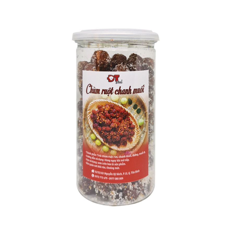 1Kg Chùm ruột chanh muối DTFood (2 Hộp 500g) - Vị cay cay chua chua ngọt ngọt cực ngon