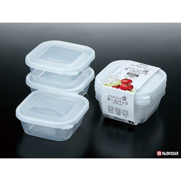 Set 3 Hộp nhựa đựng thực phẩm 380ml Nakaya