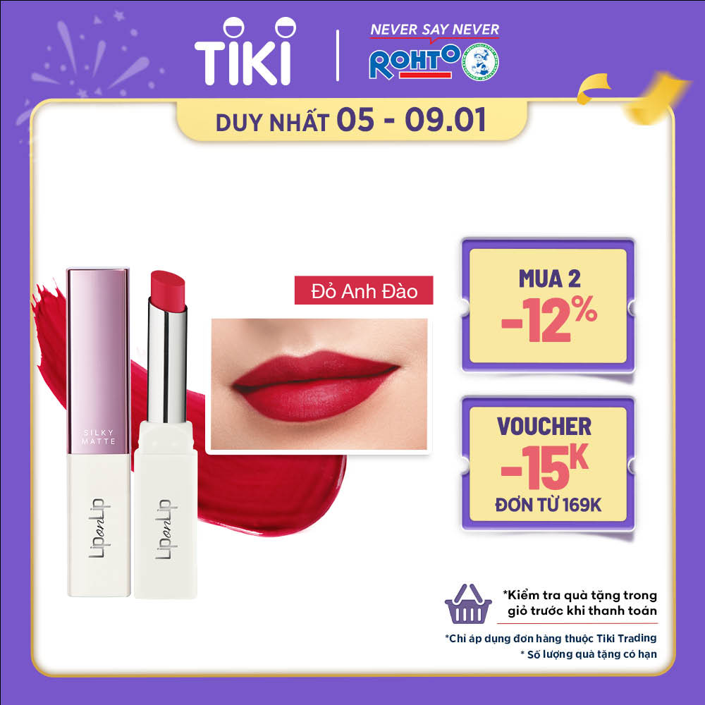 Son lì dưỡng môi siêu mịn Lip On Lip Silky Matte