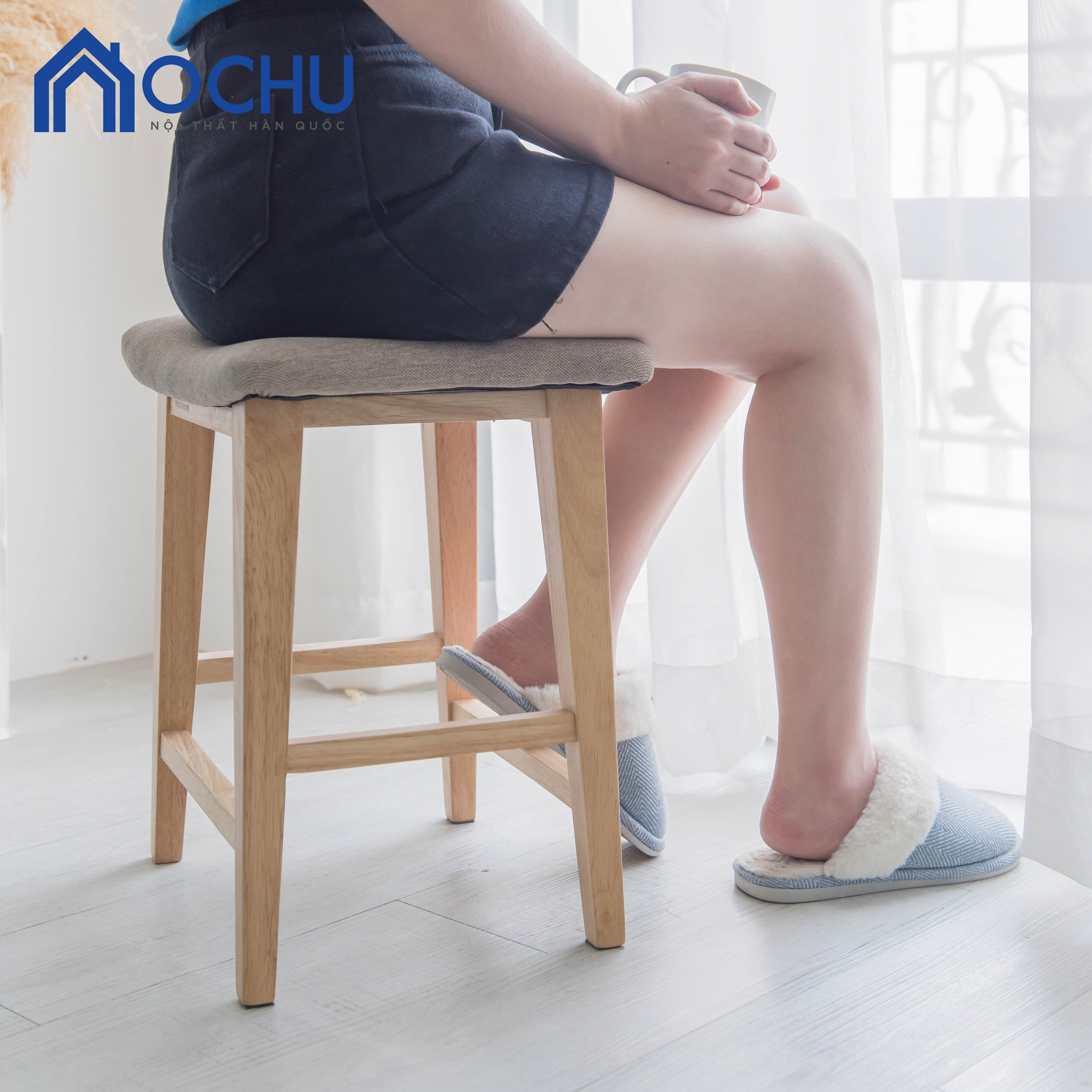 Ghế Đôn Chân Gỗ Cao Su - Cardi Stool Size S