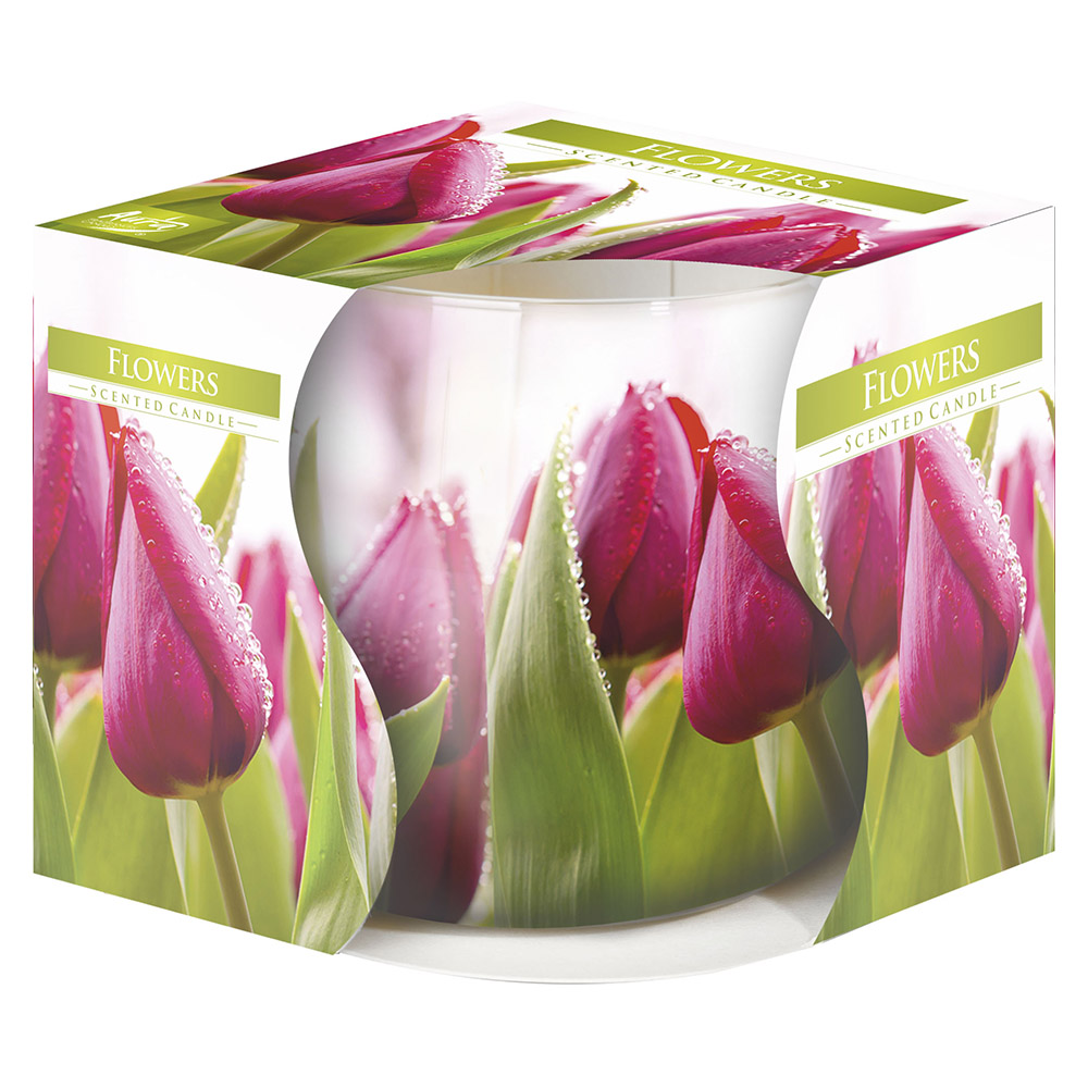 Ly nến thơm tinh dầu Bispol Flowers 100g QT024786 - hương hoa tulips