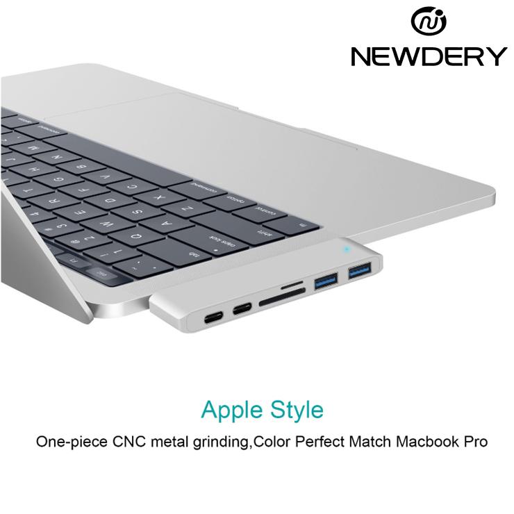 Hub chia USB Type-C 6 Cổng TYPE-C/USB 3.0/SD/TF Newdery 9634 - Hàng chính hãng