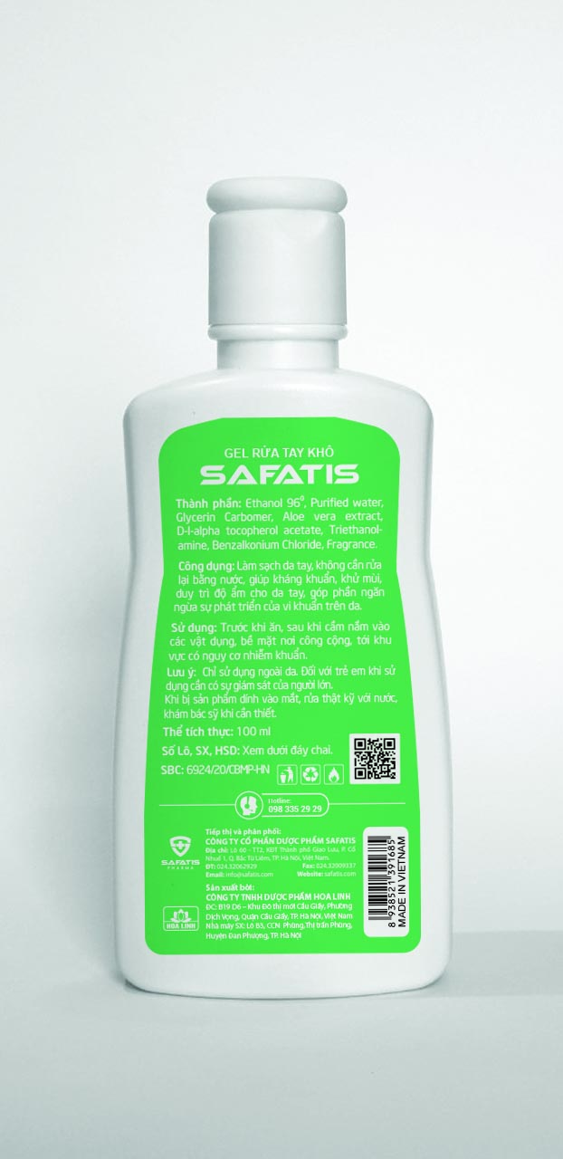 Gel rửa tay khô Safatis 100ml