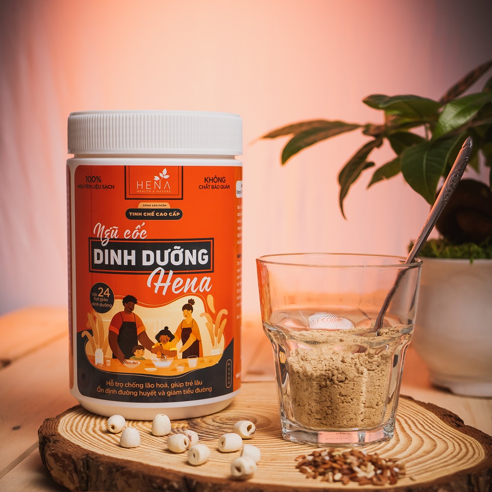 Ngũ Cốc Dinh Dưỡng Hena 500g - Bột Ngũ Cốc Cao Cấp Siêu Dinh Dưỡng Từ 23 Loại Hạt Hữu Cơ - 100% Nguyên Liệu Tự Nhiên - Ngũ Cốc Ăn Sáng Cho Cả Gia Đình - Sản Phẩm Chính Hãng