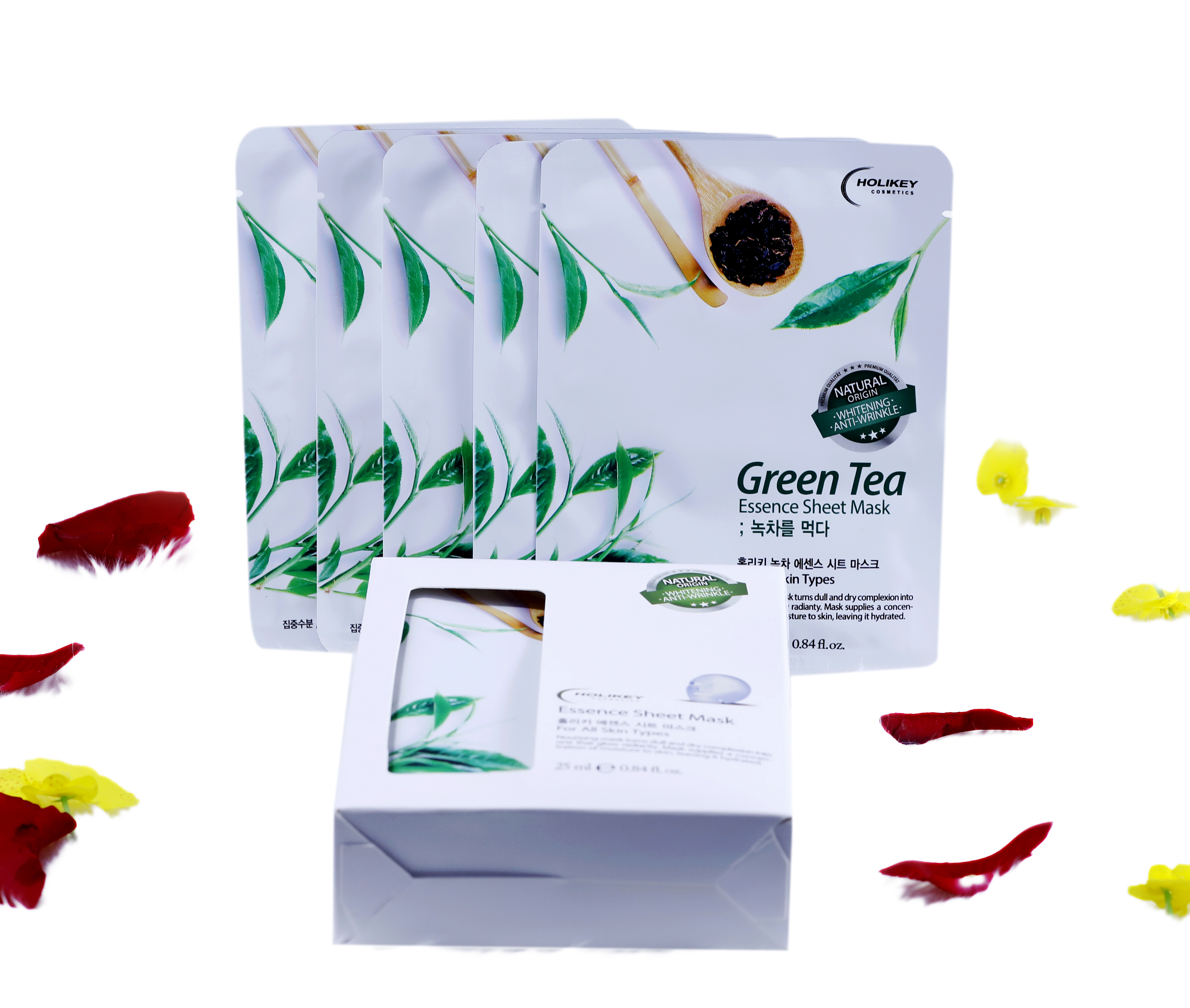 Combo 10 Túi mặt nạ giấy dưỡng da - Mặt nạ tri mụn chiết xuất Trà Xanh Holikey Fresh Green tea Mask Sheet 100% Cotton (25mlx10)