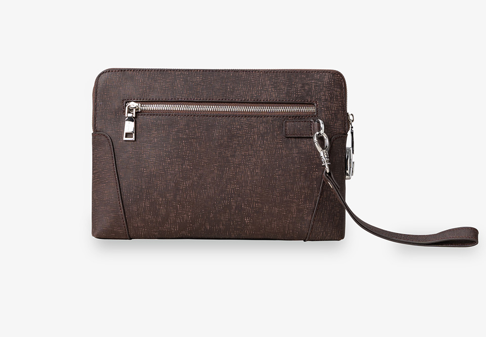 Clutch Cầm Tay Khóa Số Da Bò Xước CK11