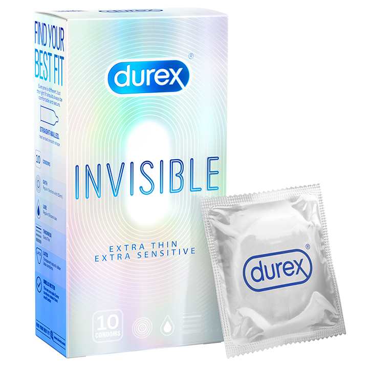 Hình ảnh Bao cao su Durex Invisible Extra Thin Extra Sensitive 1 Hộp 10 Bao