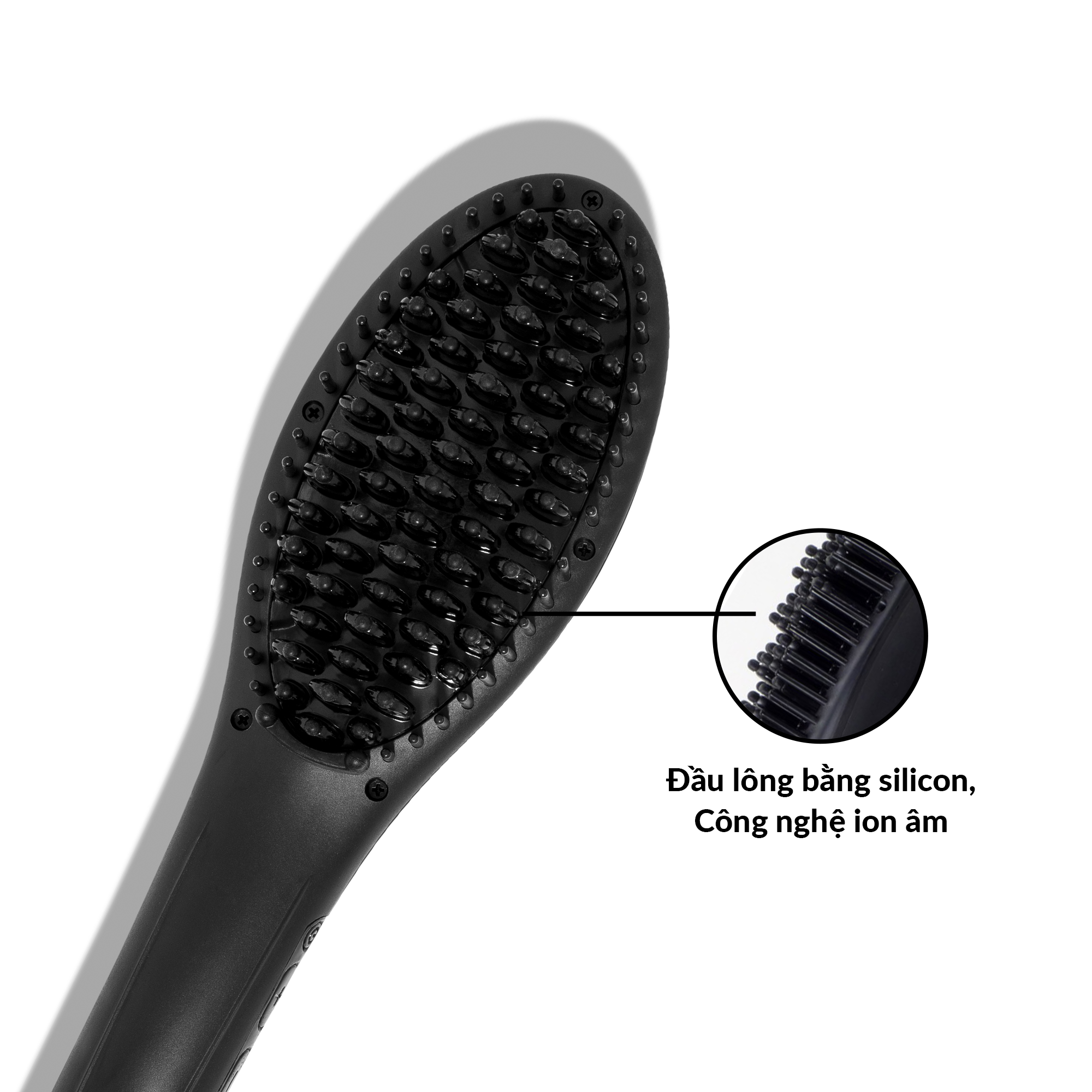 Lược Điện Tạo Kiểu Tóc PYT Thermal Styling Brush - Màu Đen - Có Thể Duỗi Và Làm Phồng Chân Tóc Với Công Nghệ Ion Âm Và Nhiệt Hồng Ngoại Xa