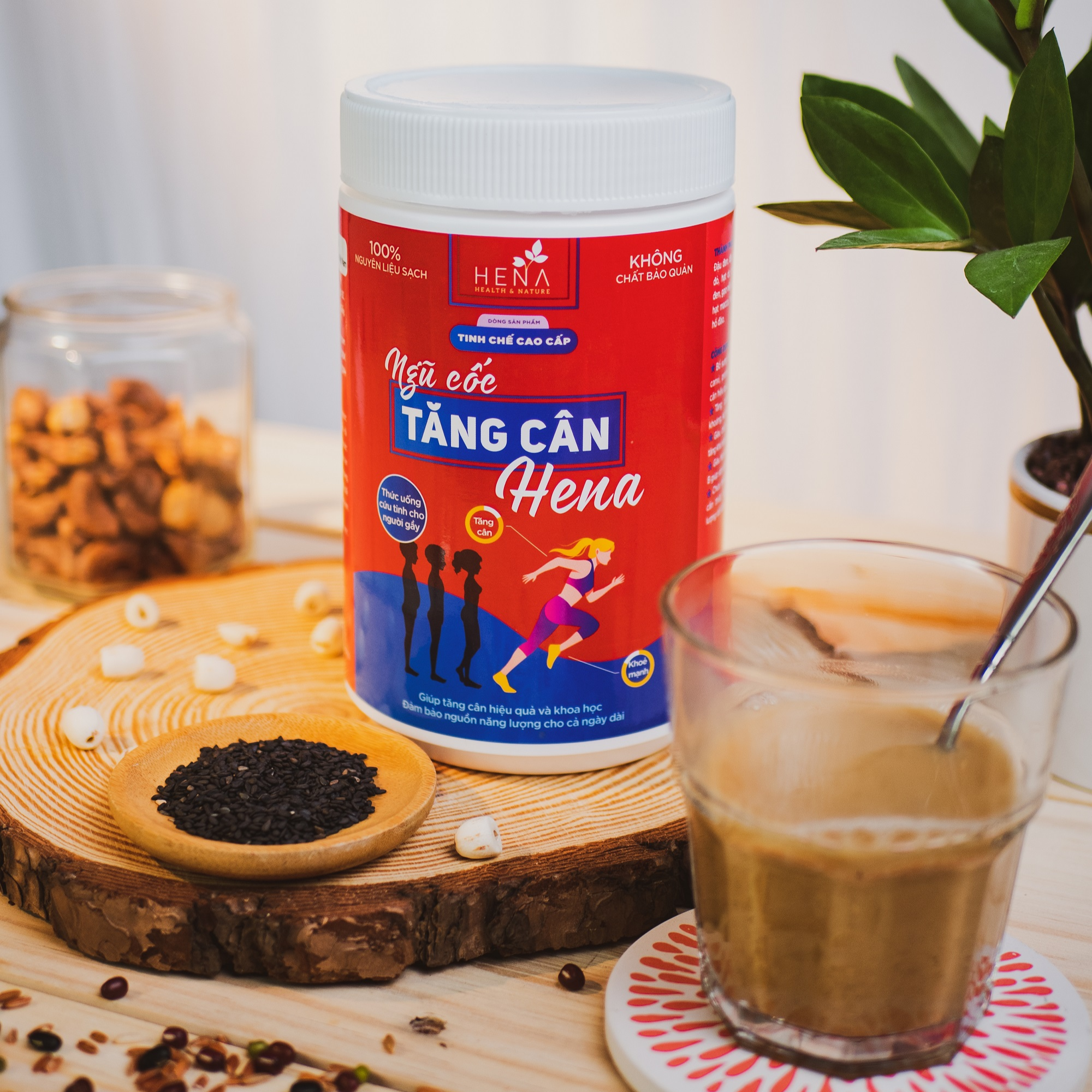 Hình ảnh Ngũ Cốc Tăng Cân Hena 500g - Bột Ngũ Cốc Tăng Cân từ hơn 11 loại Hạt Hữu Cơ - 100% Tự Nhiên - Hỗ Trợ Tăng Cân Cho Người Gầy, Người Tập Gym, Trẻ Em Chậm Lớn - Sản Phẩm Chính Hãng