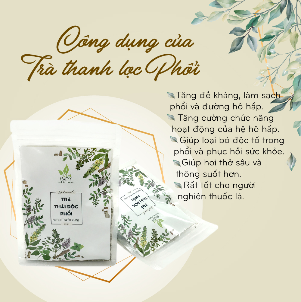 Trà thảo dược thanh lọc phổi VietHealthy (Túi 150g)