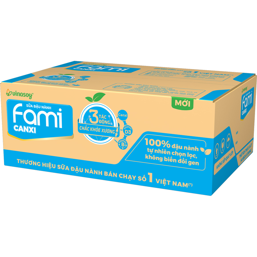 Thùng Sữa Đậu Nành Fami Canxi Nguyên vị