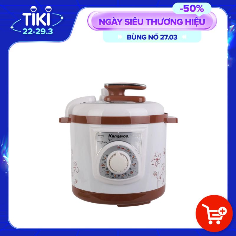 Nồi Áp Suất Kangaroo KG136 (6L) - Trắng - Hàng chính hãng