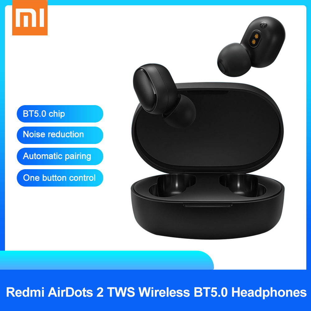 Tai Nghe Bluetooth Xiaomi Redmi 2 Mi Airdots Bluetooth 5.0 Tai Nghe Không Dây TWS Tự động kết nối-Pin 5 tiếng