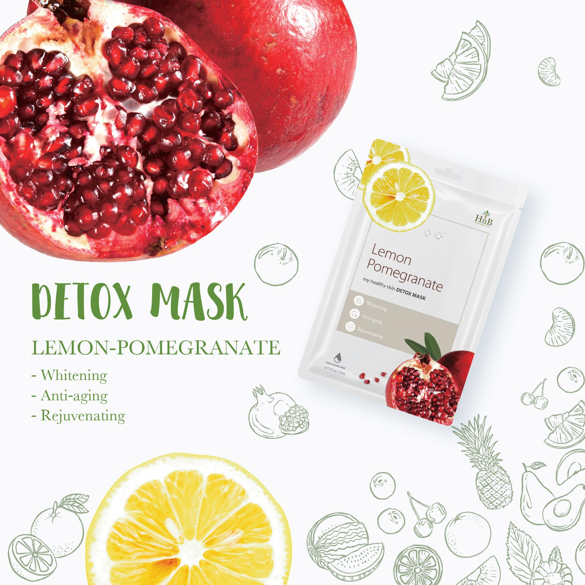 Mặt Nạ Dưỡng Da HNB Làm Sáng, Săn Chắc Da - Chiết Xuất Từ Chanh &amp; Lựu Đỏ ( Lemon &amp; Pomegranate )