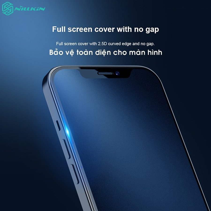 Kính Cường Lực chống vân tay Nillkin Glass FogMirror 2.5D cho Iphone 12/12 Pro (6.1) - 12 Pro Max (6.7) - Hàng Chính Hãng