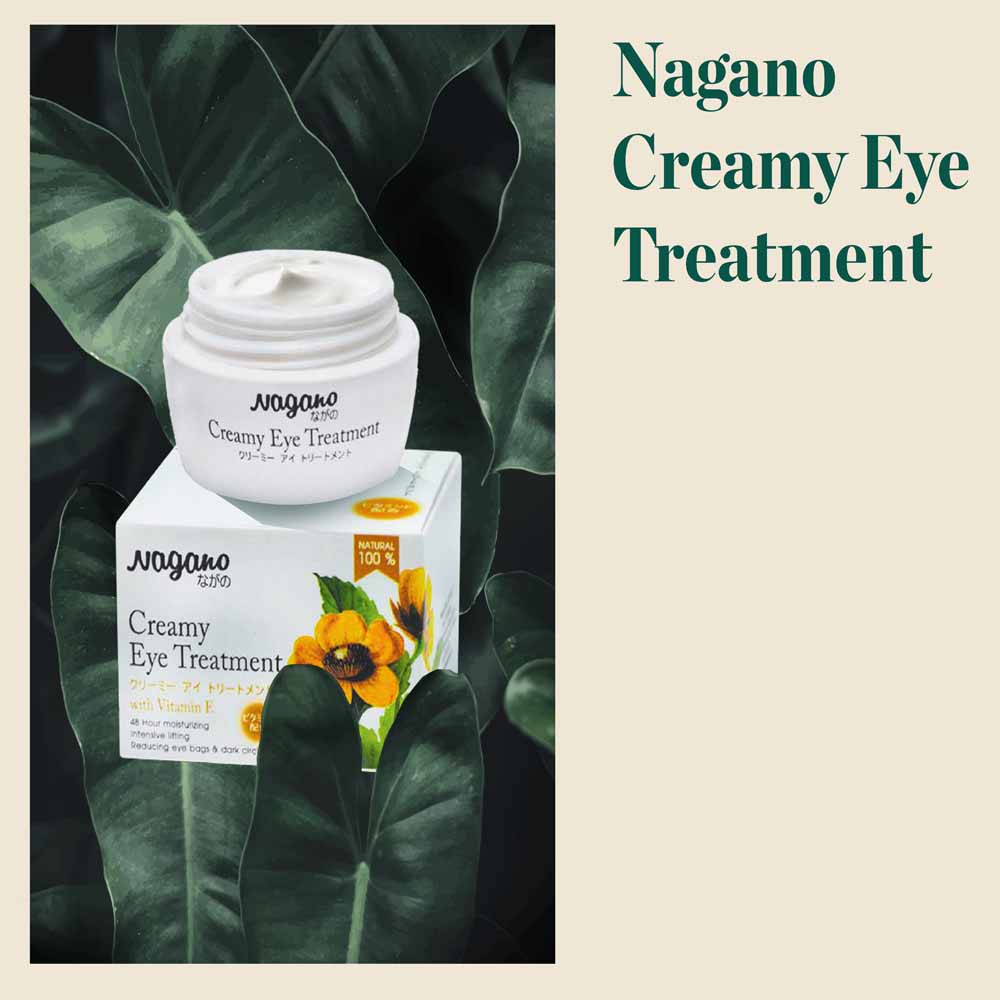 Combo Kem Dưỡng Da Vùng Mắt Vitamin E 15g Và Mặt Nạ Ngủ Với Gigawhite Và Collagen 30g Nagano - Creamy Eye Treatment & Sleeping Mask Nagano