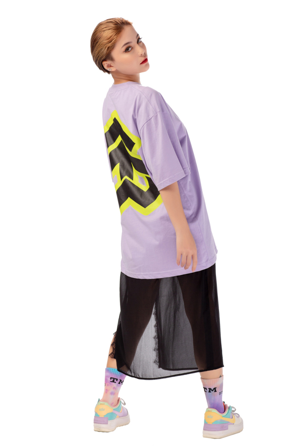 Áo Thun 5THEWAY Tay Ngắn Tím aka 5THEWAY /stroke/ BIG LOGO NEW TEE in PASTEL LILAC