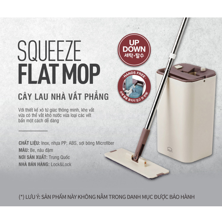 Hình ảnh Bộ Cây Lau Nhà Lock&Lock Squeeze Flat Mop ETM471