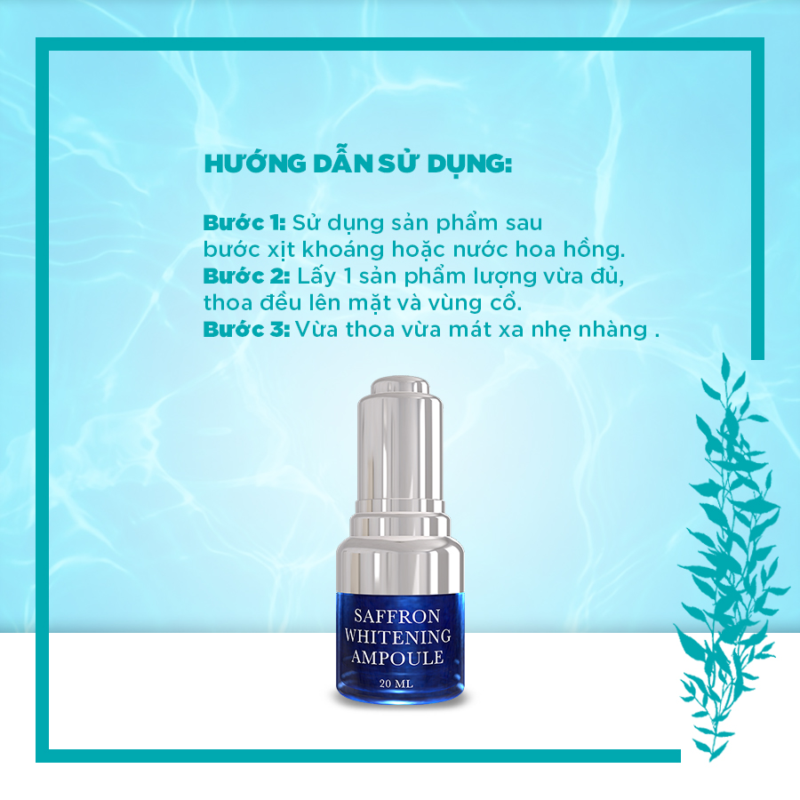 Saffron Whitening Ampoule (Tinh Chất từ Nhụy Hoa Nghệ Tây) tái tạo làn da, làm chậm lão hóa, tạo độ căng da - T.H.Y