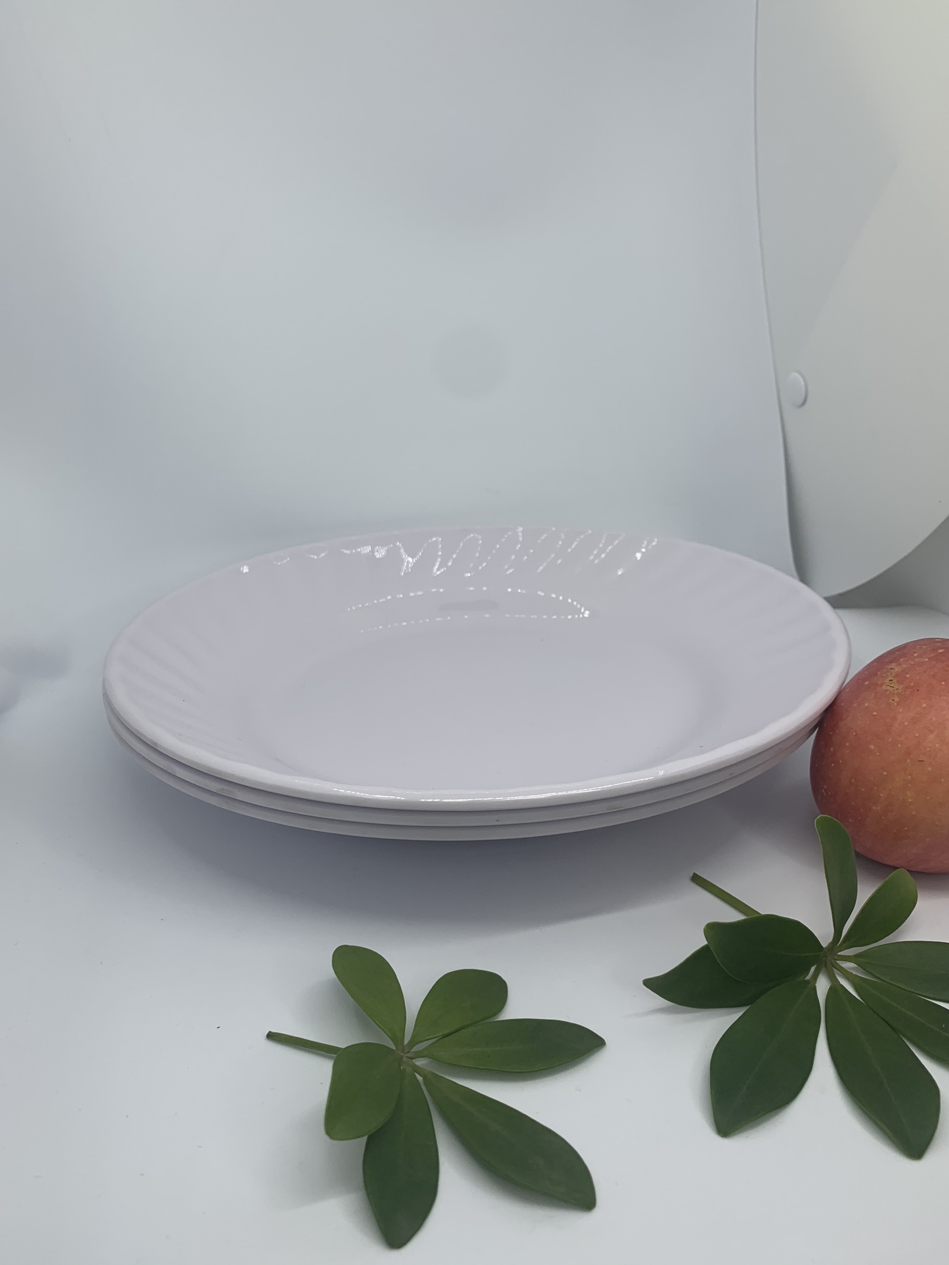 Bộ 3 Dĩa (Đĩa) 8 sâu xoắn An Toàn Sức Khỏe Nhựa Xanh Melamine A508 WA3