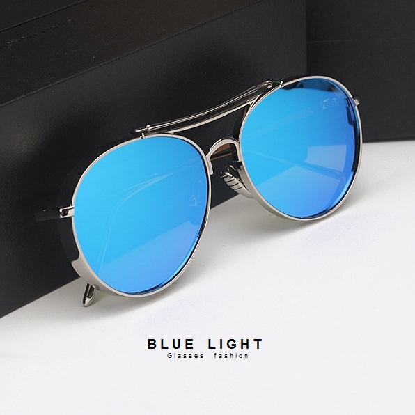 Kính Râm, Kính Mát Mắt Phi Công Tráng Gương Xanh Dương Viền Dày Cá Tính Hàn Quốc - BLUE LIGHT SHOP