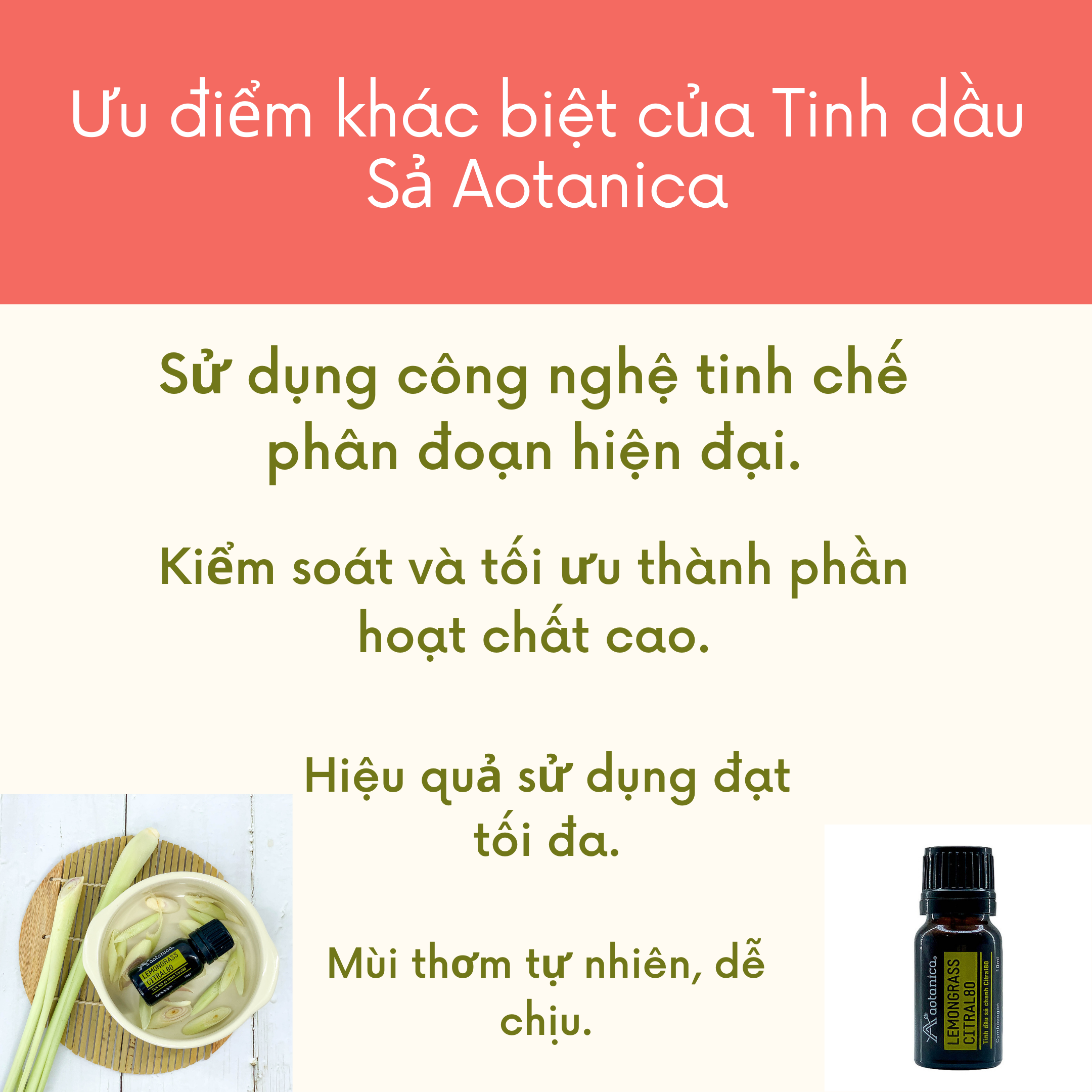 Tinh dầu sả phân đoạn Citral-80 Aotanica