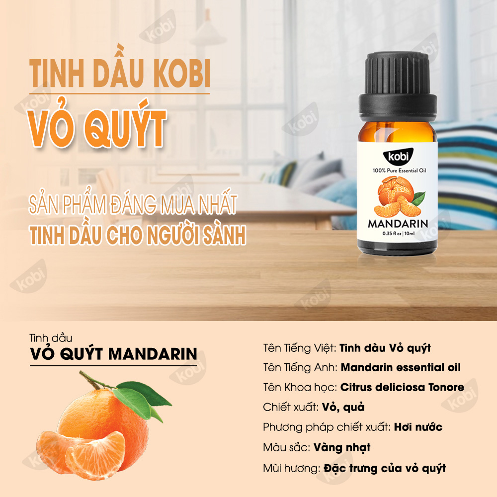 Tinh Dầu Vỏ Quýt Kobi Xông Hương, Giảm Stress, Khử Mùi, Giúp Bạn Thư Giãn Tạo Hứng Khởi