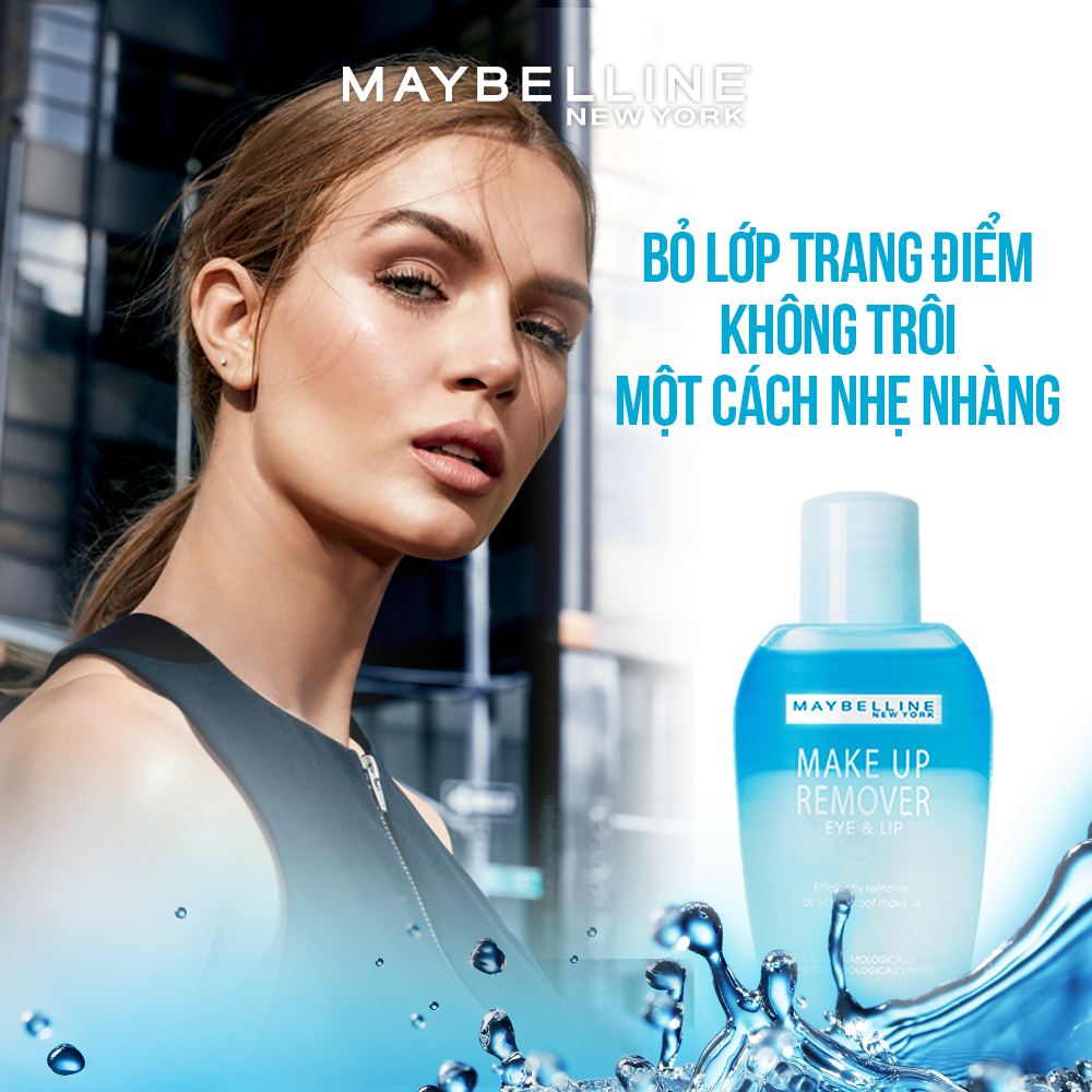 Nước Tẩy Trang Mắt Và Môi Chuyên Dụng 2 lớp Maybelline New York Eye & Lip Makeup Remover 150ml