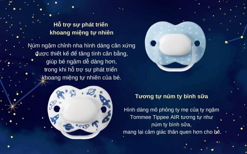 Ty ngậm cho bé Tommee Tippee Little London  0-6 tháng (vỉ 2 cái) - Xanh/Trắng