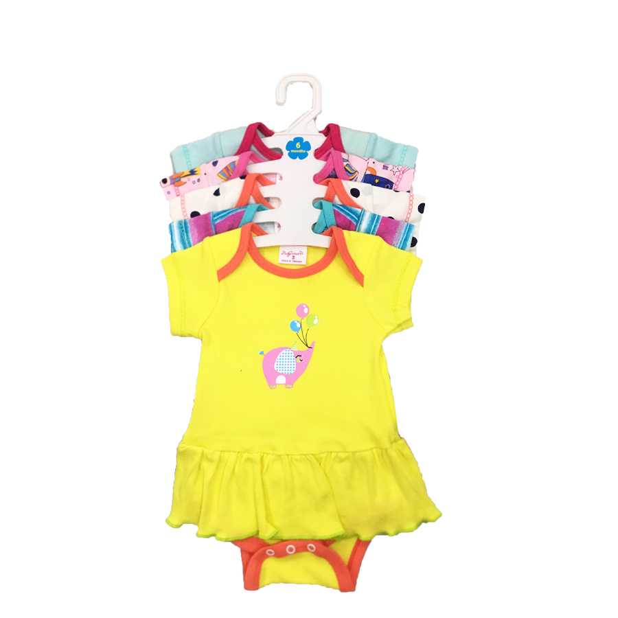 Set 5 Body Liền Váy Cho Bé Gái ( Body Váy ) Baby Wear ( Màu Ngẫu Nhiên )  - 6-9 Tháng