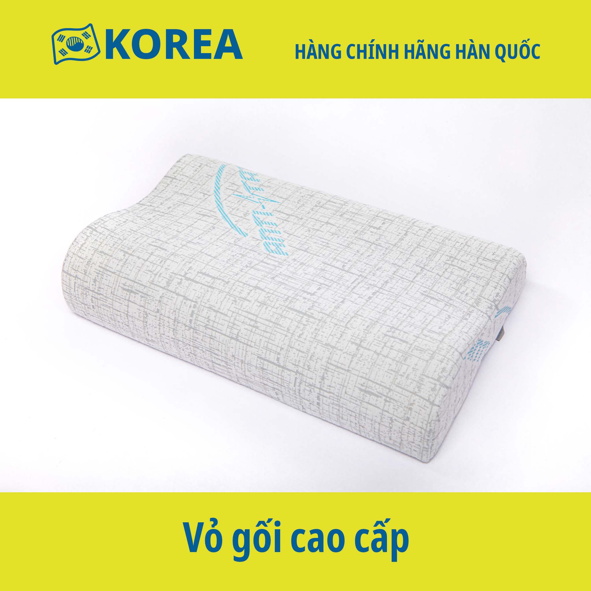 Vỏ gối cao su lượn sóng 50x30x10/7cm Vải chống tĩnh điện màu xám - Hàng chính hãng Mehome Hàn Quốc