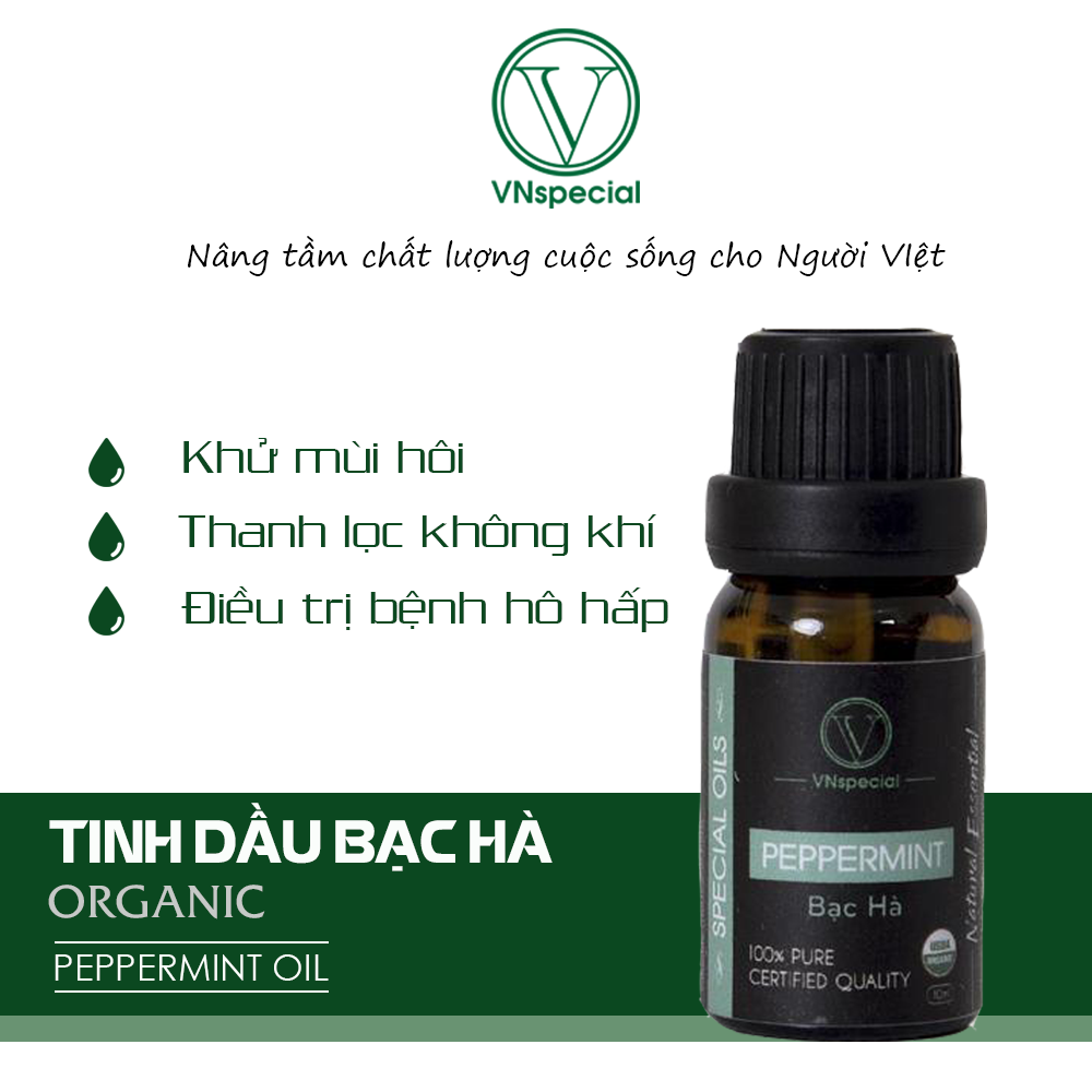 Tinh Dầu Hữu Cơ Bạc Hà | Organic Organic Peppermint Oil | Tinh dầu Nhập Khẩu USDA - Vnspecial Oils (10ml)