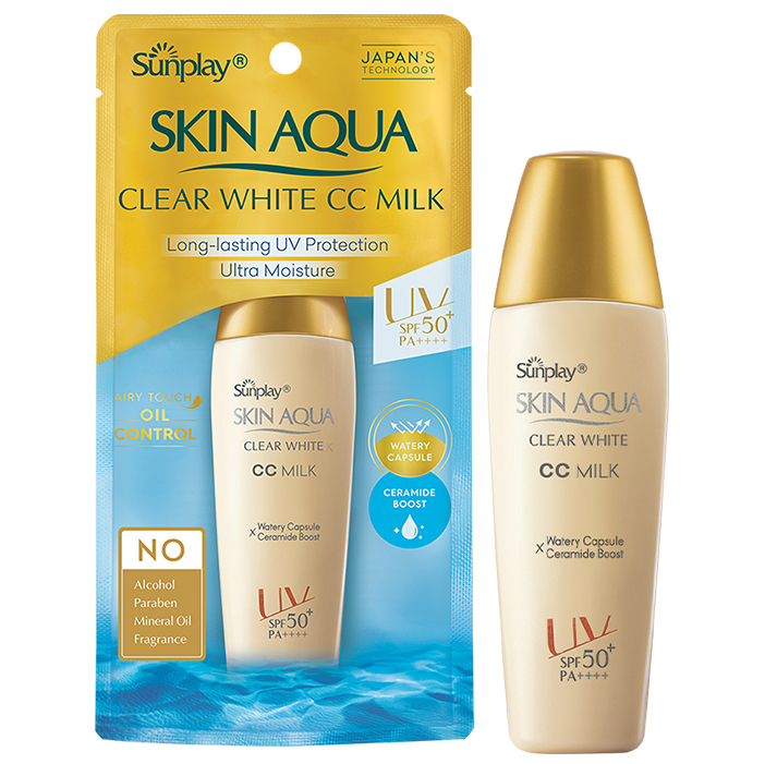 Sữa Chống Nắng Dưỡng Da Và Trang Điểm Nhẹ Sunplay Skin Aqua Clear White CC Milk SPF50+, PA++++ (25g)