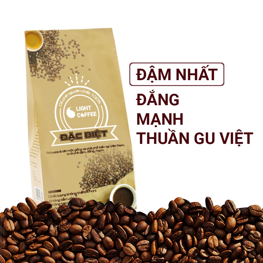 Hình ảnh Cà phê hạt rang Đặc biệt Light coffee vị đậm, đắng mạnh - 500g