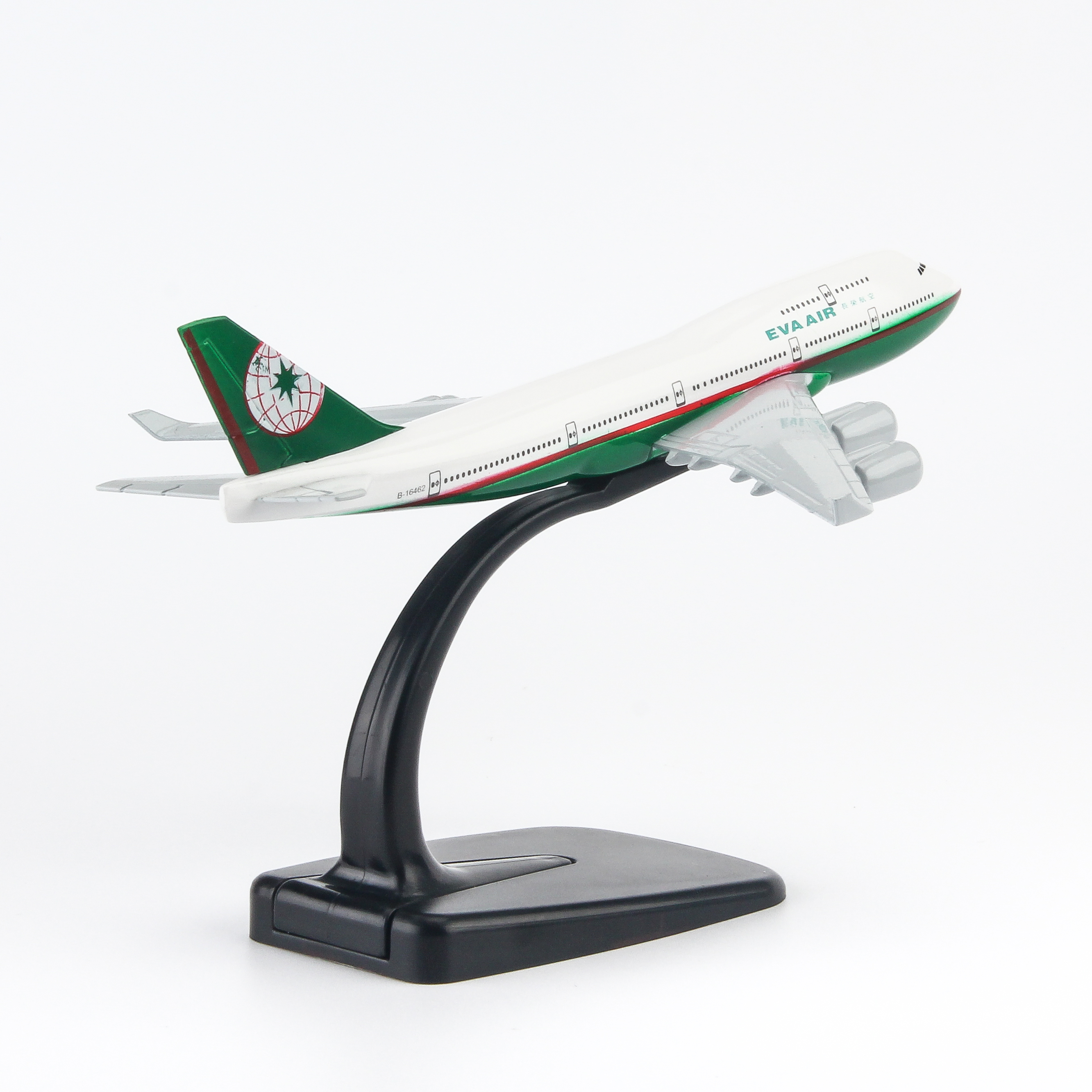 Mô hình máy bay Eva Air (16cm) - Trắng, Xanh lá cây