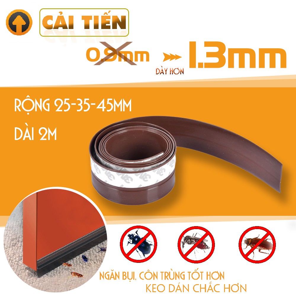 Combo 3 Cuộn Ron Dán Che Khe Cửa ,Chân Cửa Cao Cấp Ngăn Bụi , Chống Ồn ,Chống Côn Trùng Và Chống Thoát Nhiệt Điều Hòa - Hàng Chính Hãng (Cuộn 2m)